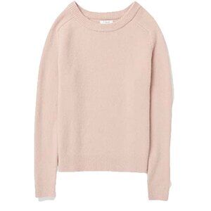 Daily Ritual‎ Cotton Crew Neck Sweater Cozy Boucle Women’s XL Pale Pink Knit